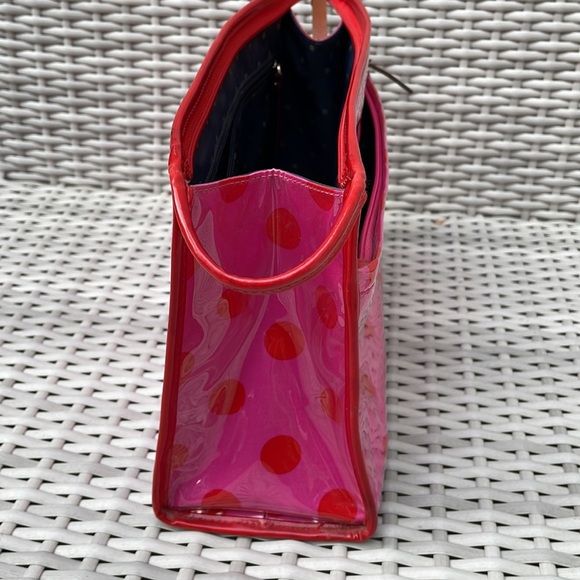 💄💋 Kate Spade New York Pink & Red Polka Dot Toiletry Cosmetic Bag - Picture 9 of 12